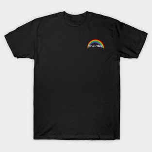 Rainbow Pronouns - She/Her T-Shirt